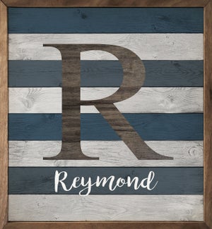Personalized Initial Name Stripe Blue
